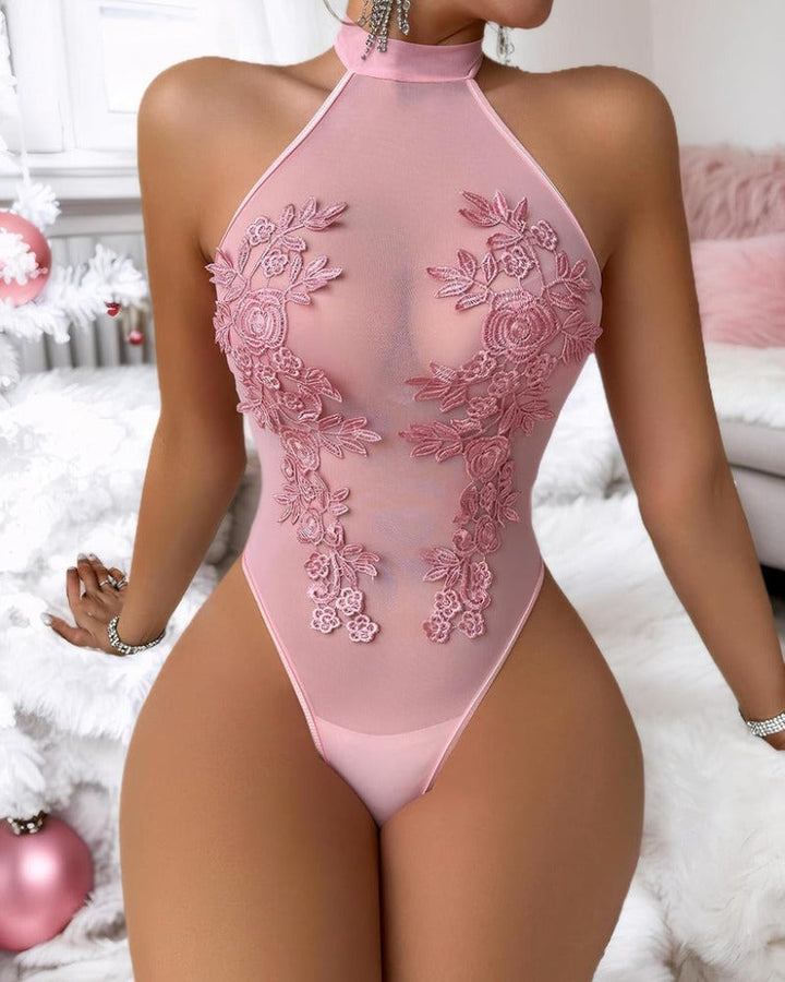 Lara™ | Body din tulle brodat