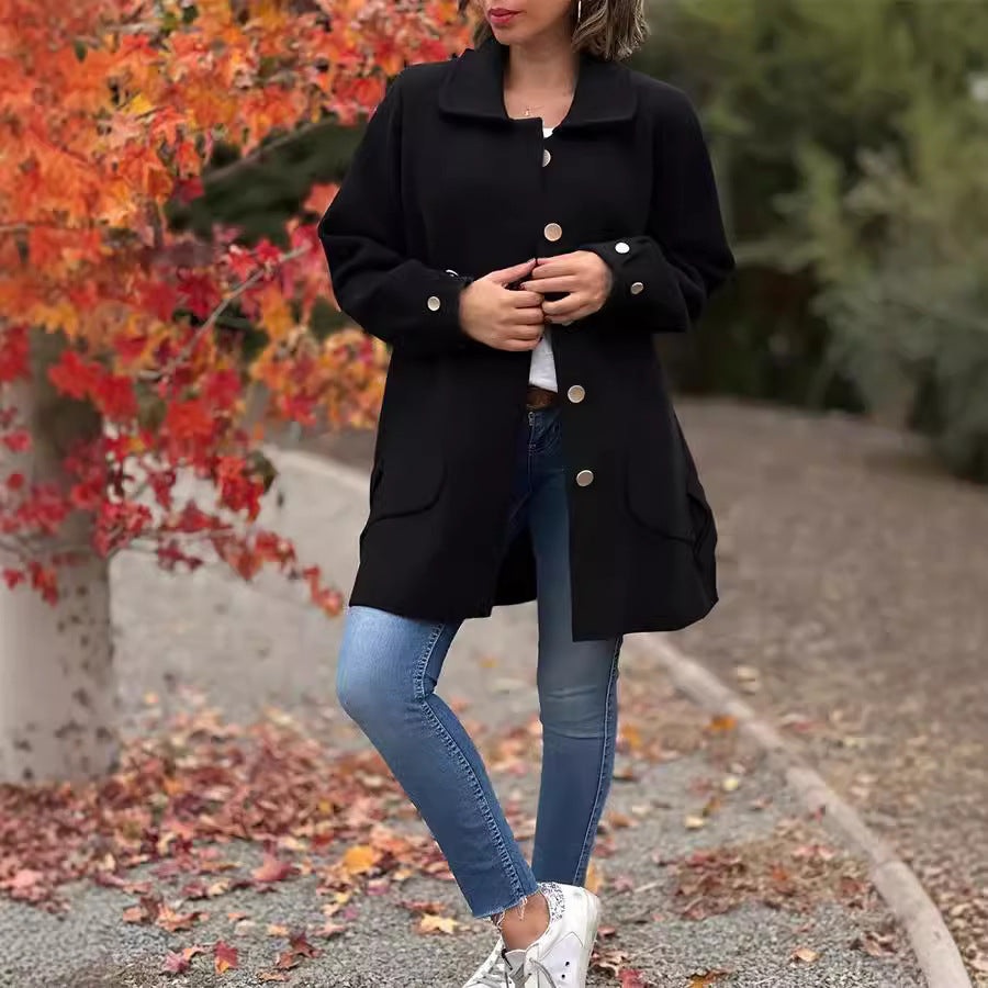 Moana | Palton clasic oversized cu nasturi