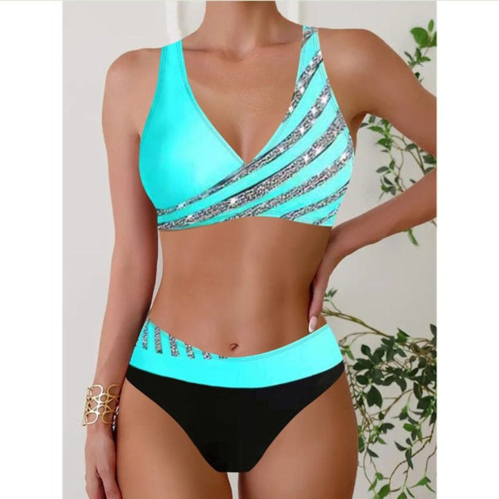 Zoë – Top de bikini imprimat stil halter