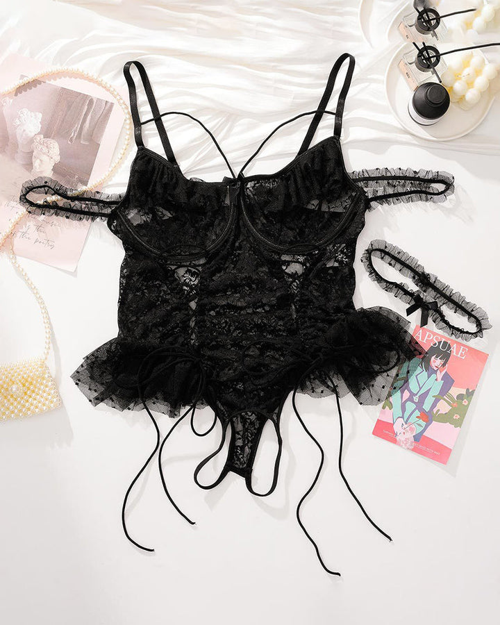 Camille™ | Body din dantelă mărime mare
