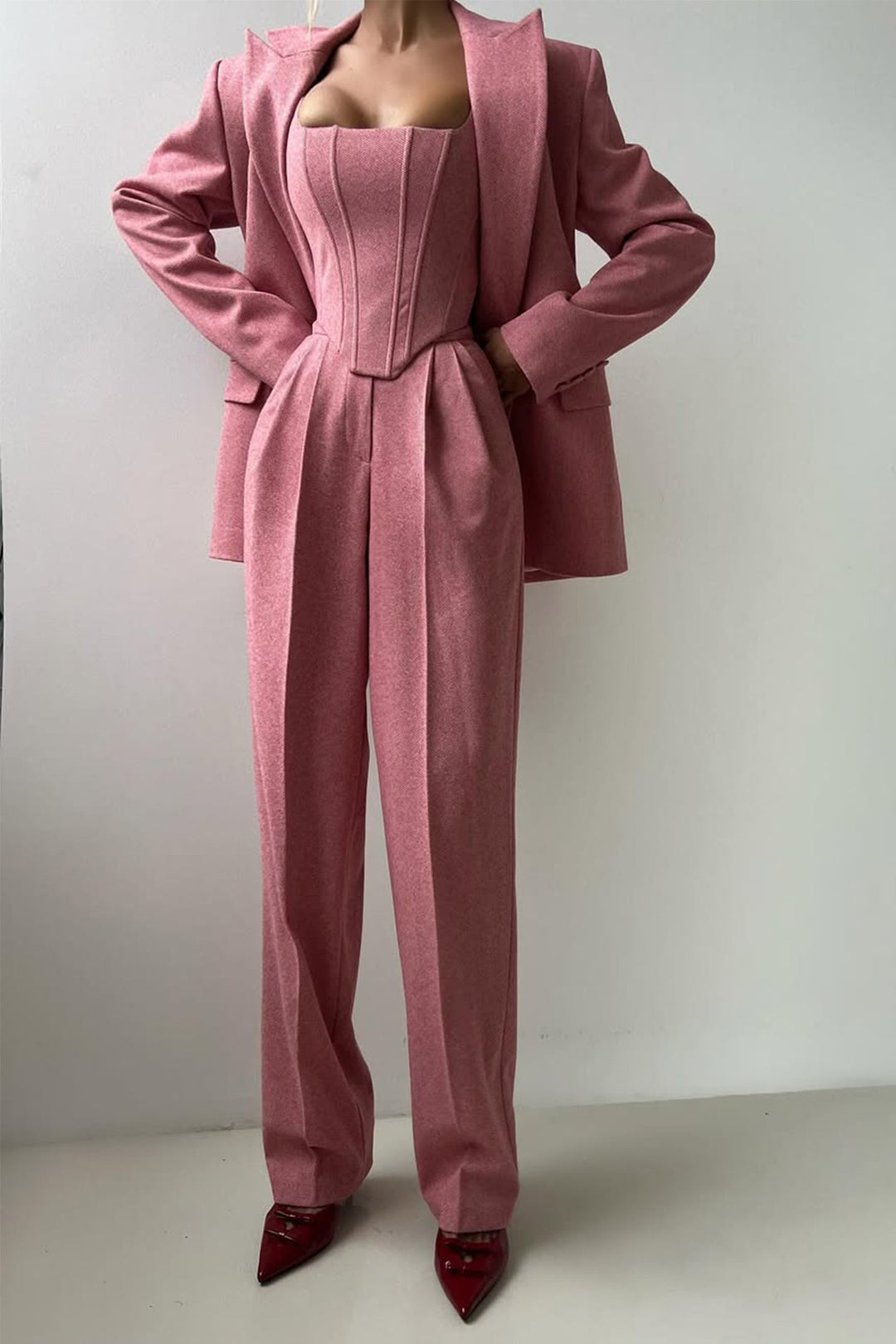 Dolce™ - Set de trei piese cu blazer cu dublă închidere