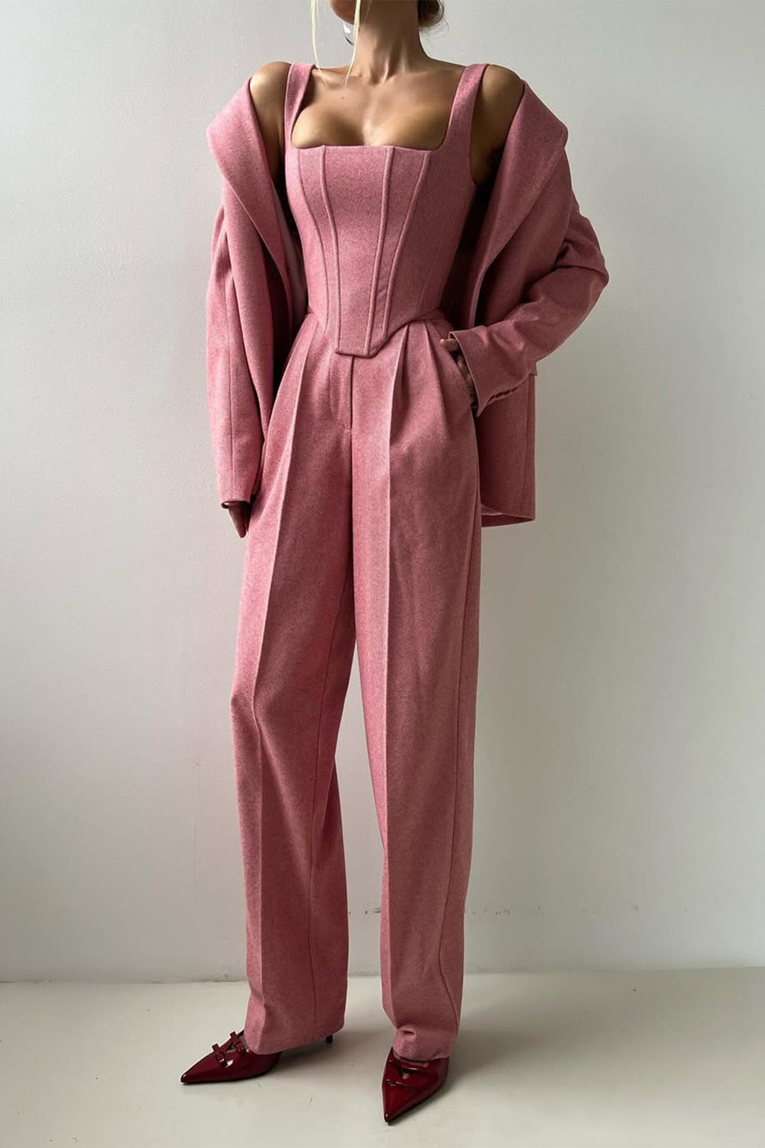 Dolce™ - Set de trei piese cu blazer cu dublă închidere