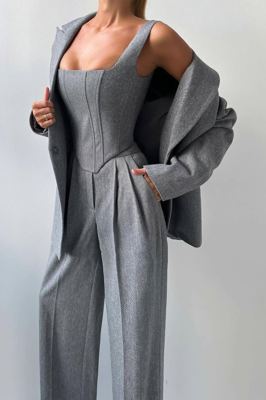 Dolce™ - Set de trei piese cu blazer cu dublă închidere