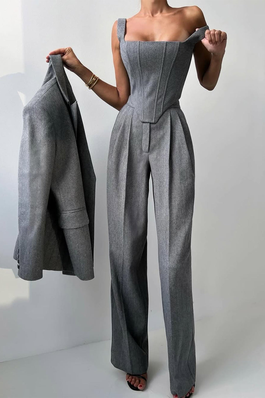 Dolce™ - Set de trei piese cu blazer cu dublă închidere