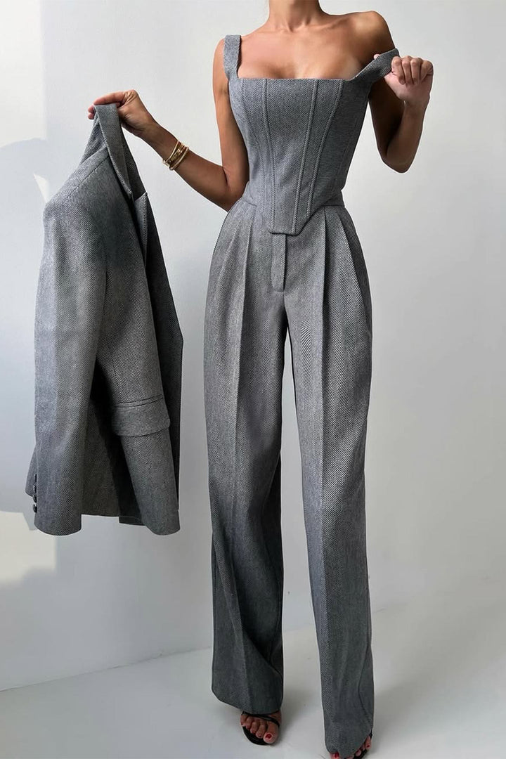 Dolce™ - Set de trei piese cu blazer cu dublă închidere