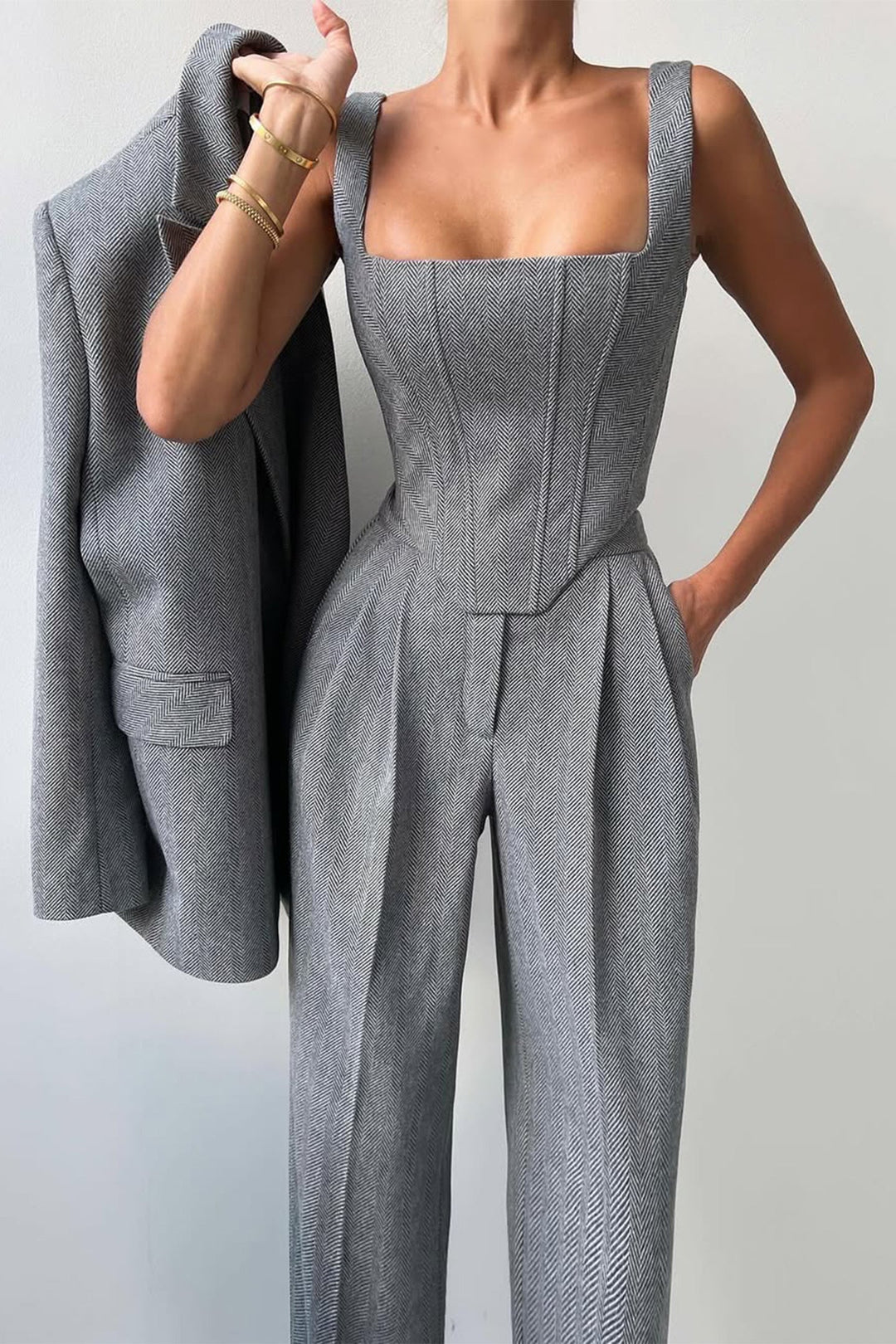Dolce™ - Set de trei piese cu blazer cu dublă închidere
