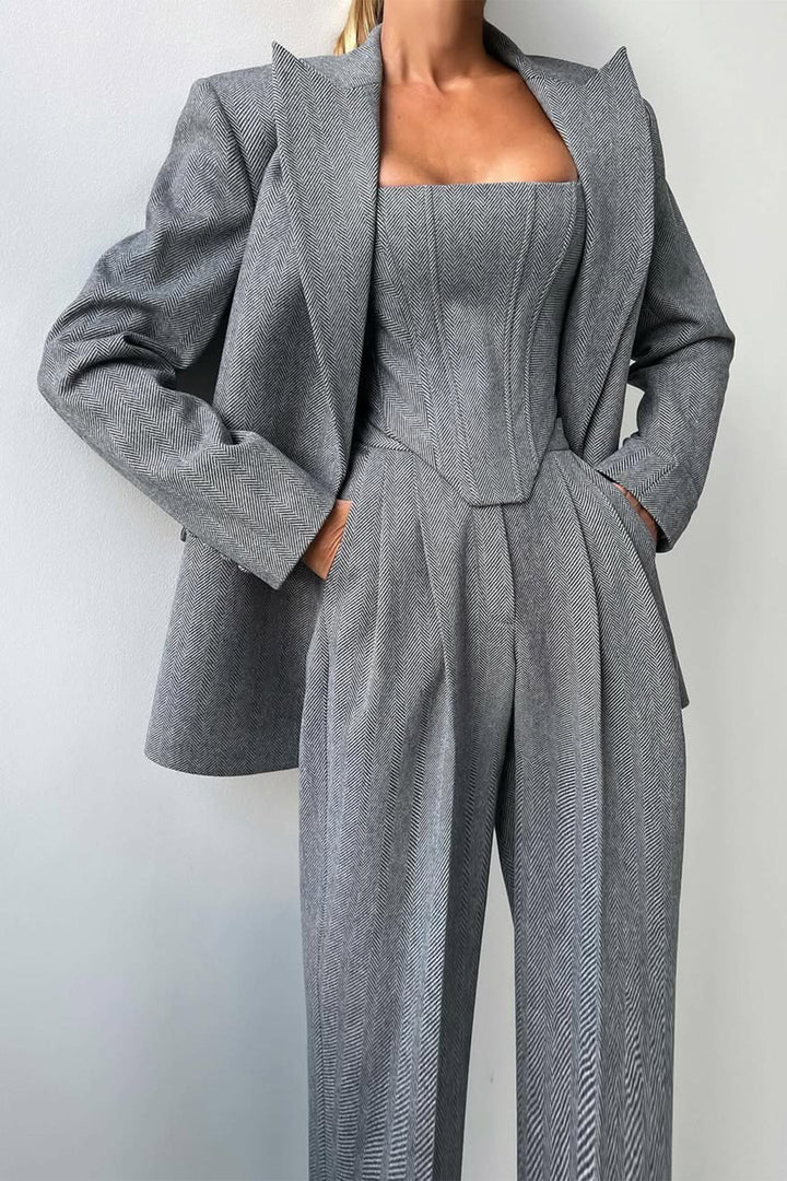 Dolce™ - Set de trei piese cu blazer cu dublă închidere