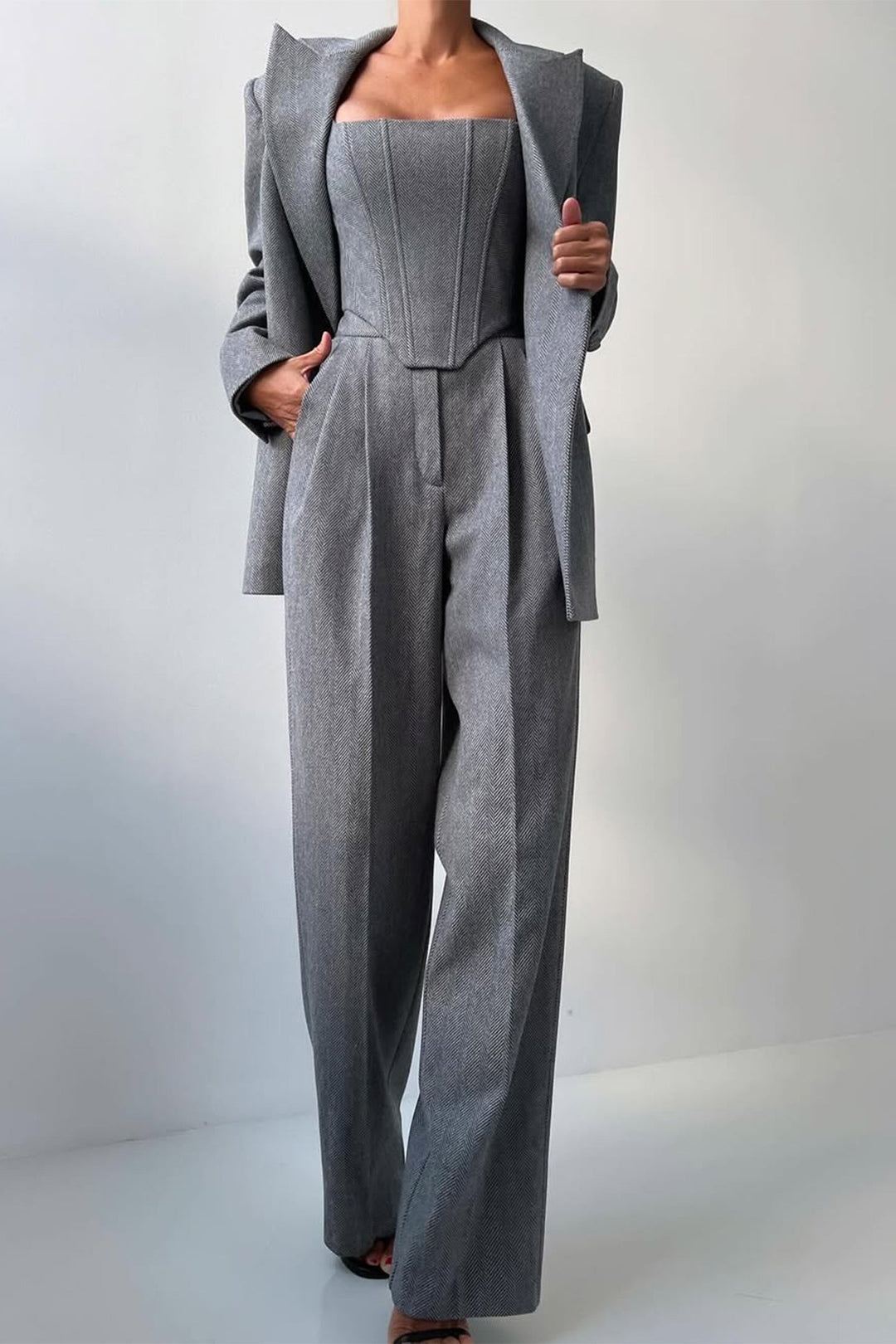 Dolce™ - Set de trei piese cu blazer cu dublă închidere