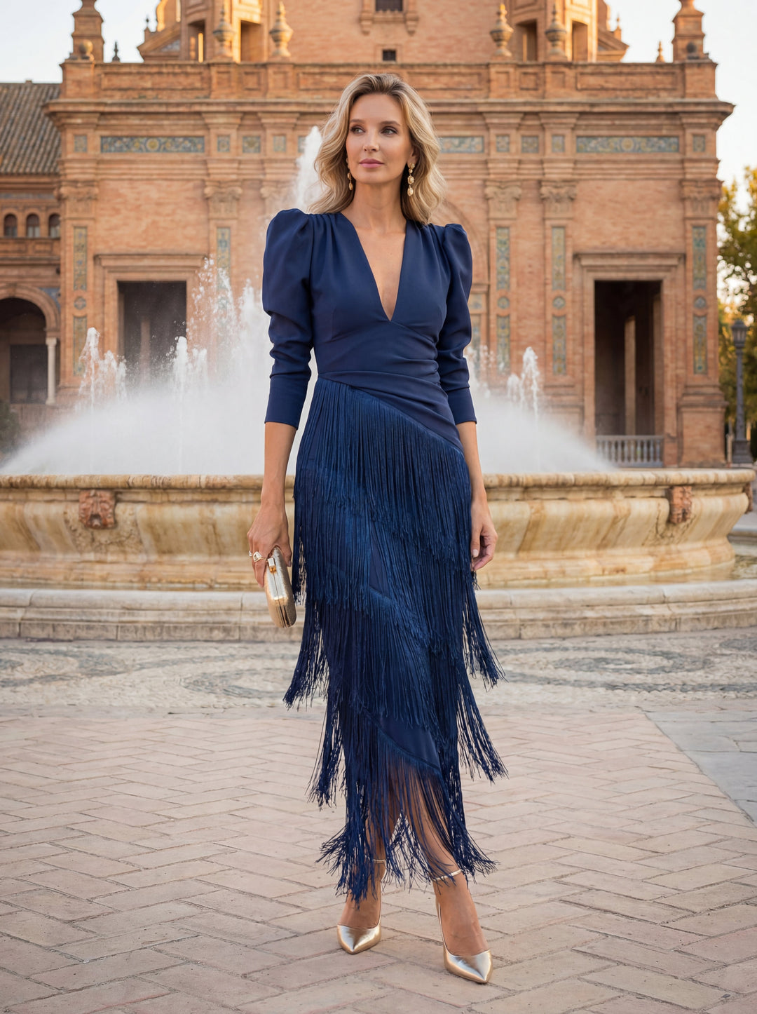Rochie cu Franjuri Salvie