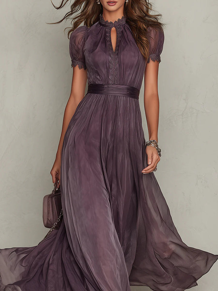 Agnieszka | Rochie maxi din șifon elegantă, stil vintage