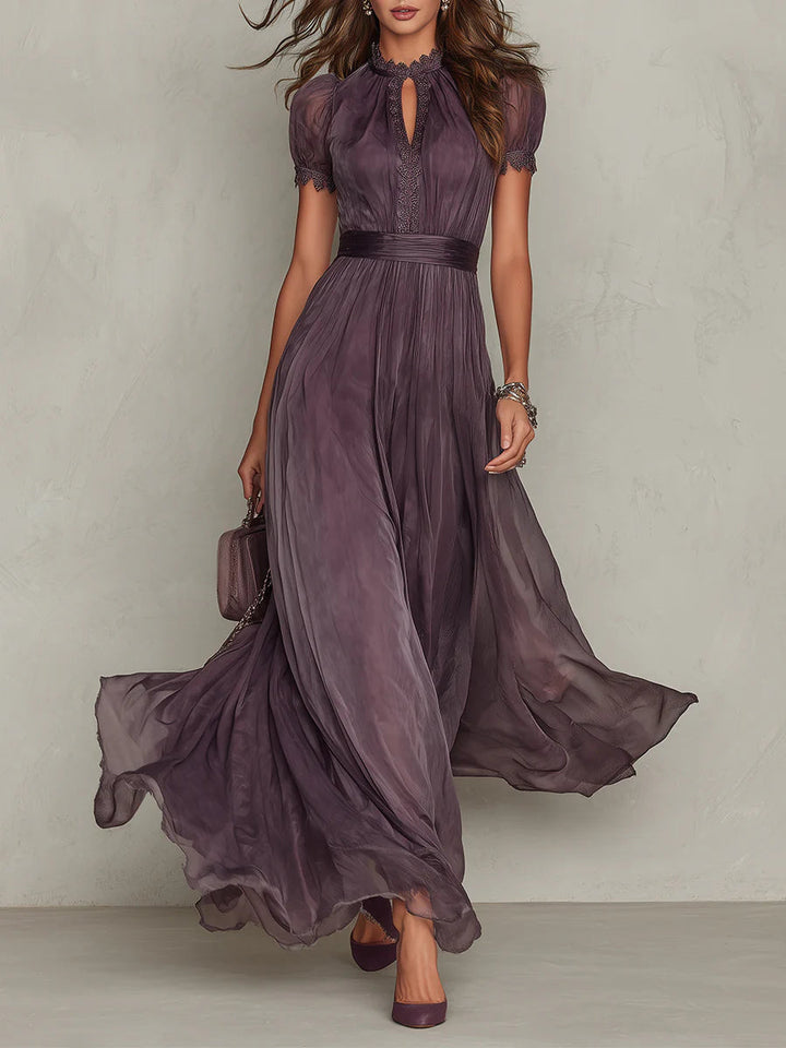 Agnieszka | Rochie maxi din șifon elegantă, stil vintage