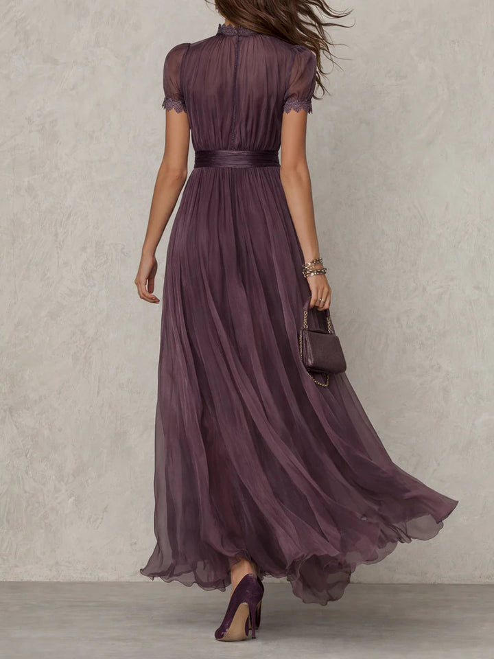 Agnieszka | Rochie maxi din șifon elegantă, stil vintage