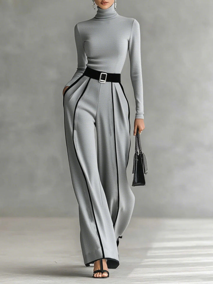 Vera™ - Set elegant cu detalii contrastante