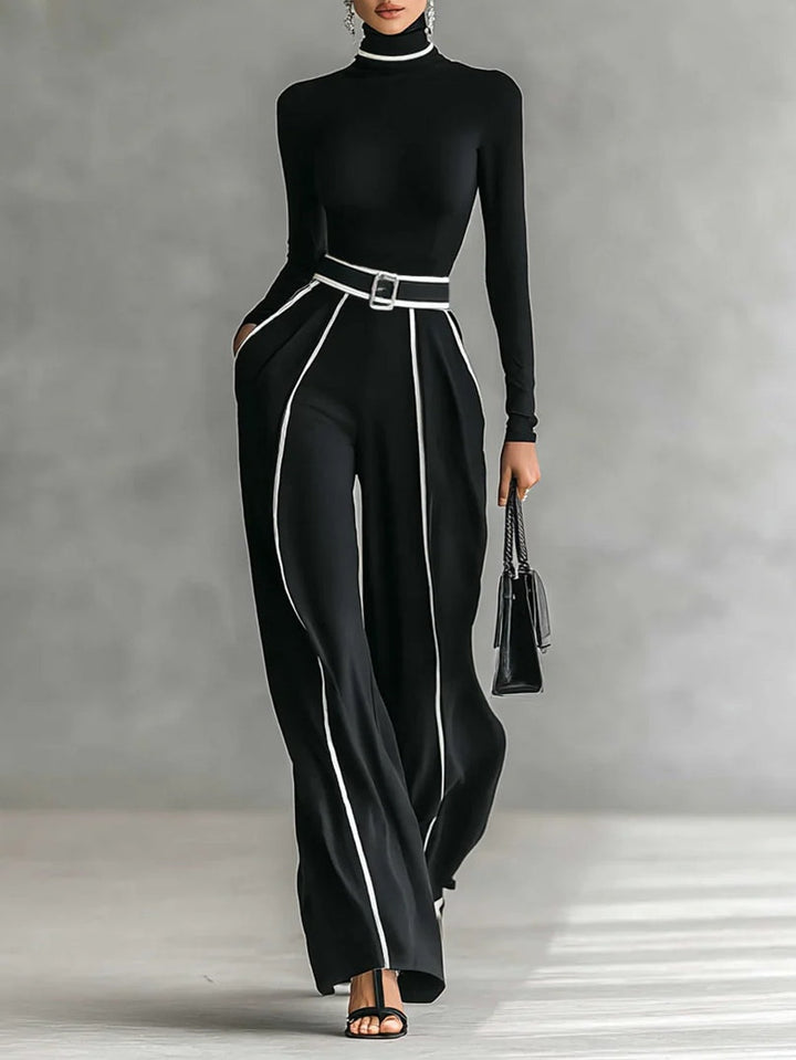 Vera™ - Set elegant cu detalii contrastante