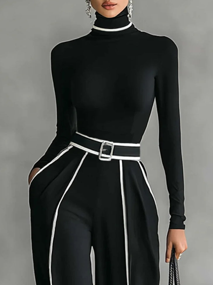 Vera™ - Set elegant cu detalii contrastante