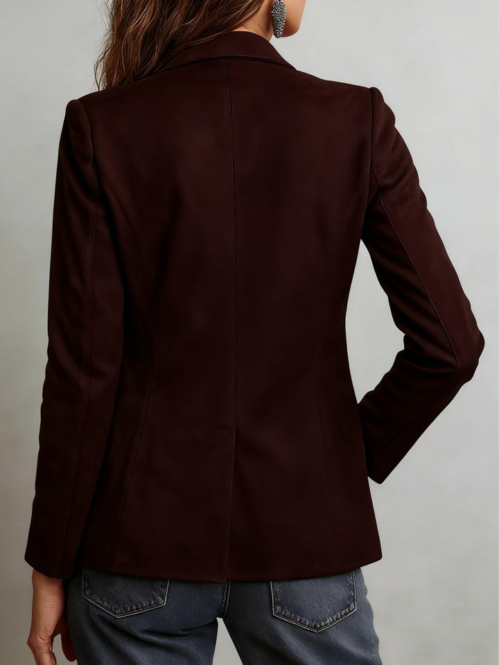 Viola – Jachetă vintage din suede cu cusături contrastante