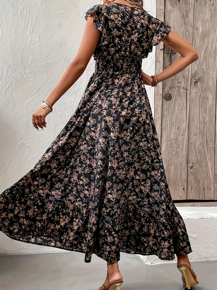 Mia | Rochie Florală cu Fante