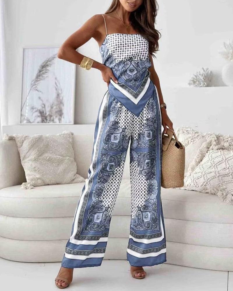 Helen | Set Elegant cu Talie Înaltă și Pantaloni pentru Vară