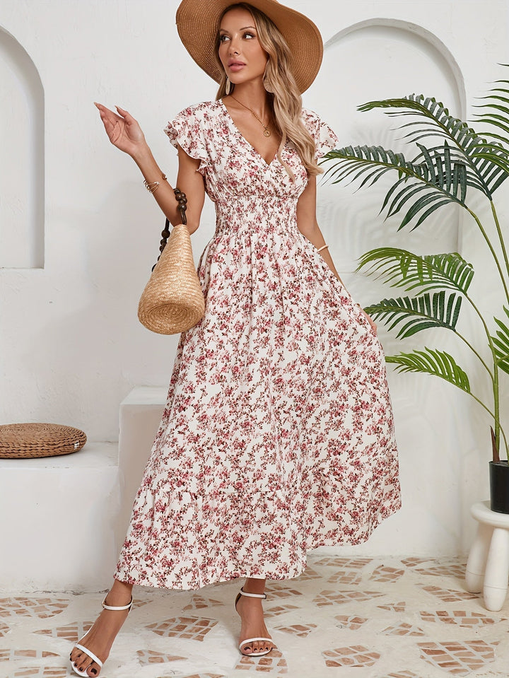 Mia | Rochie Florală cu Fante
