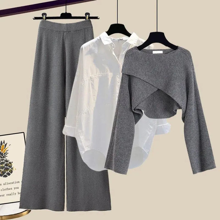 Tina – Set de Damă 3 Piese Confortabil din Material Moale cu Mâneci Lungi