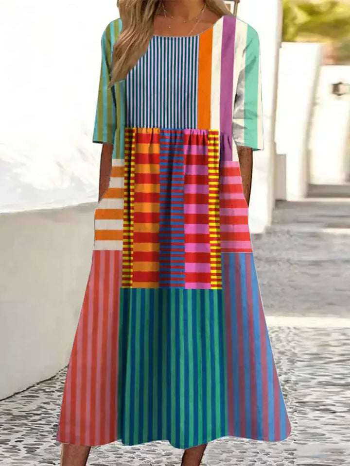 Chelo - Rochie Vintage cu Model Artistic