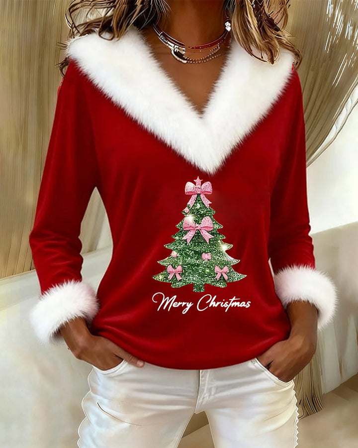 Anavelle - Top Casual Elegant cu Bordură din Blană