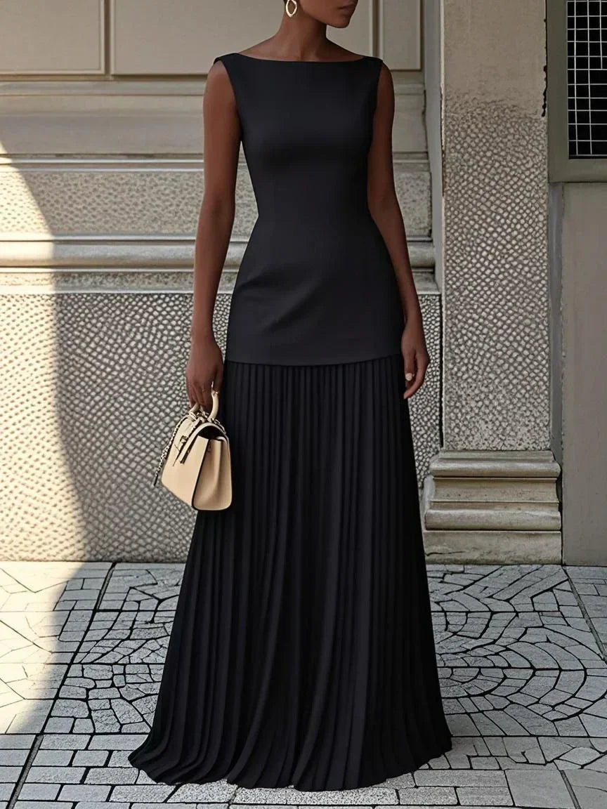 Molly | Rochie lungă plisată