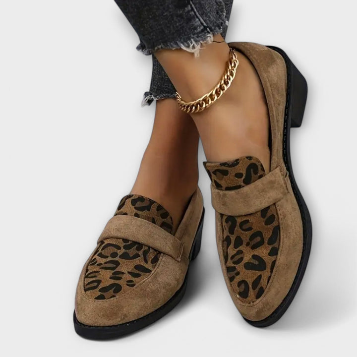 Karla - Pantofi eleganti pentru dame cu imprimeu leopard
