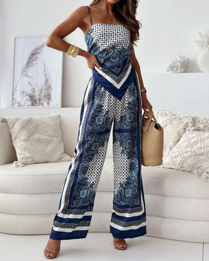 Helen | Set Elegant cu Talie Înaltă și Pantaloni pentru Vară