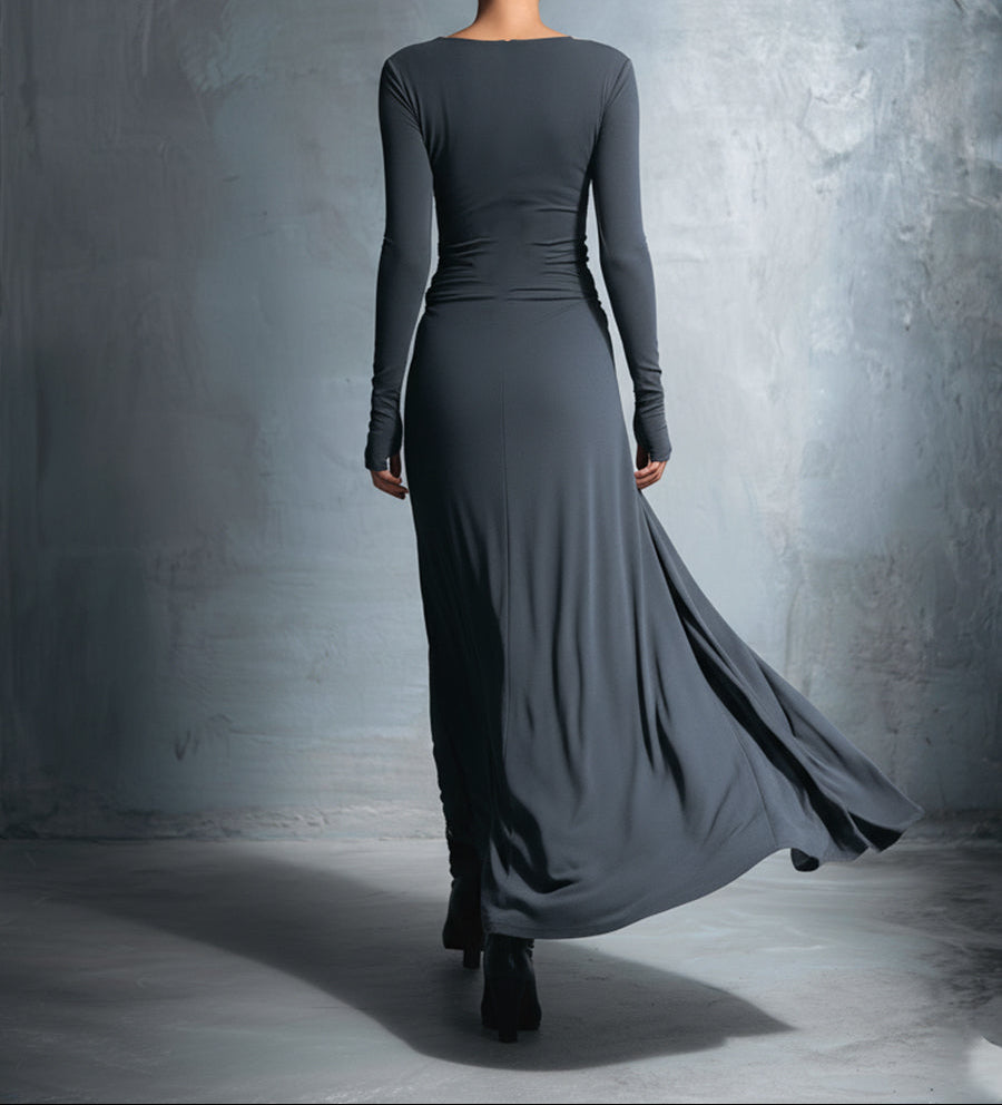 Ilinca | Rochie maxi cu nod lateral