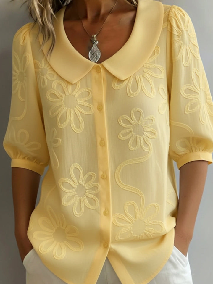 Isadora | Cămașă Vintage cu Guler Peter Pan