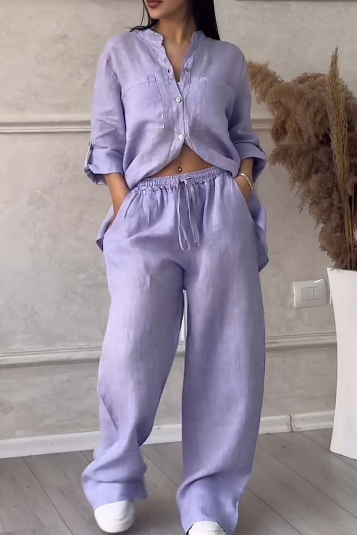 Fara | Set din Bumbac și In Luxe – Cămașă și Pantaloni