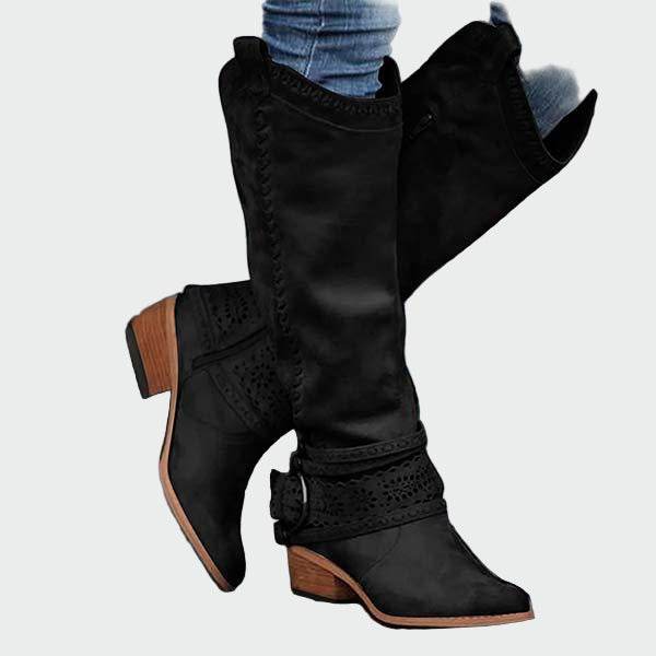 Veselka - Botine retro din piele pentru cowboy