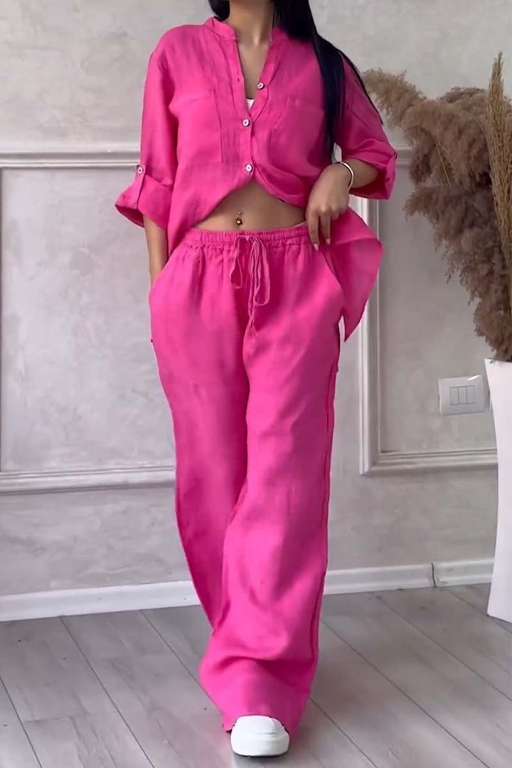 Fara | Set din Bumbac și In Luxe – Cămașă și Pantaloni