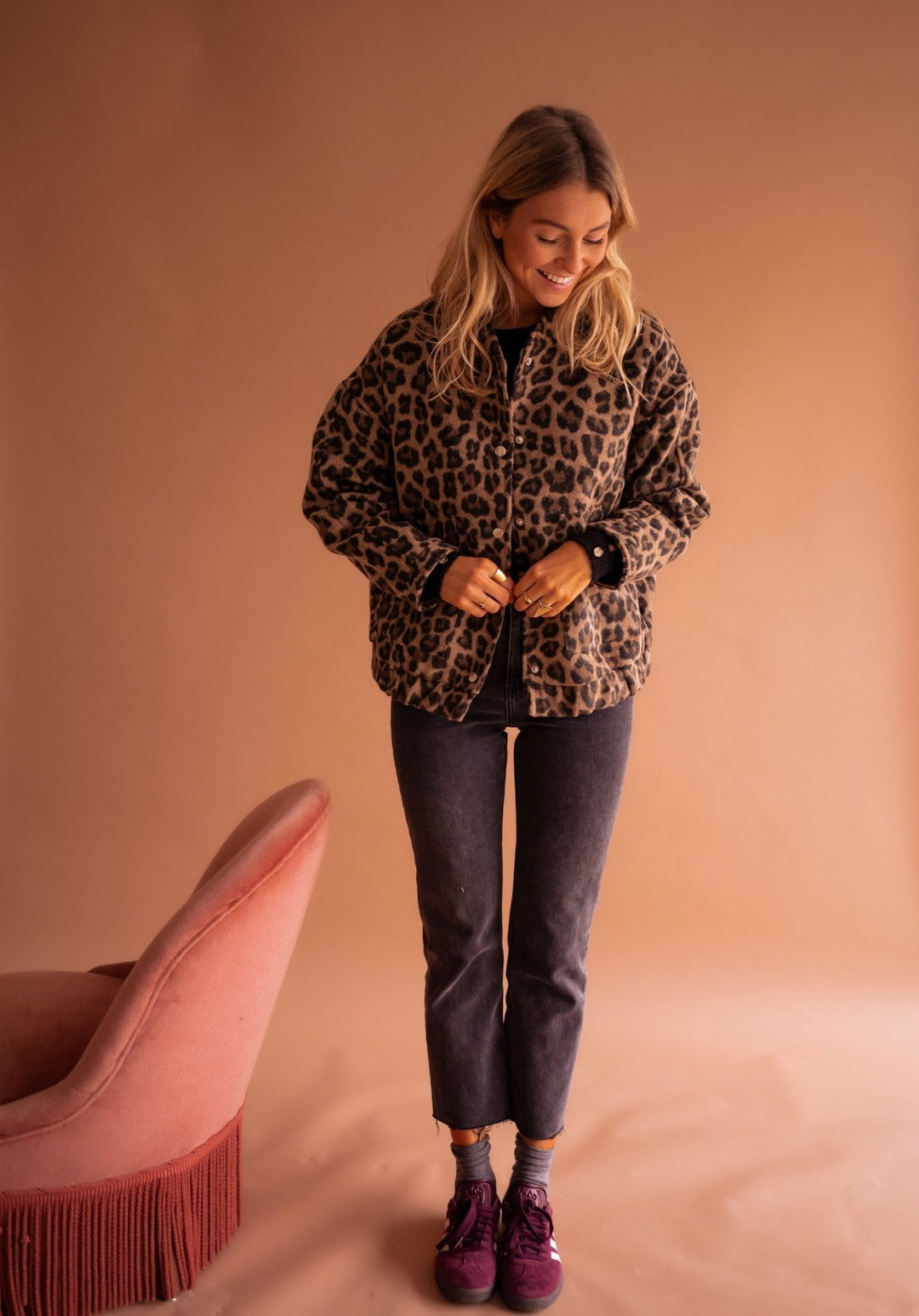 Luna | Jachetă cu imprimeu leopard
