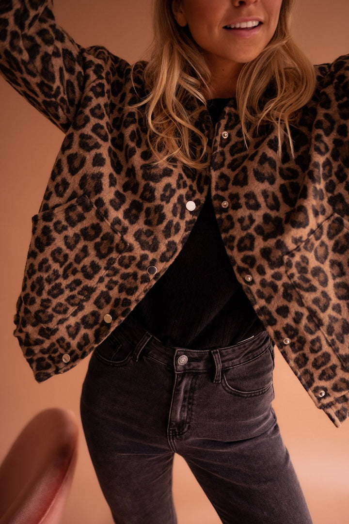 Luna | Jachetă cu imprimeu leopard