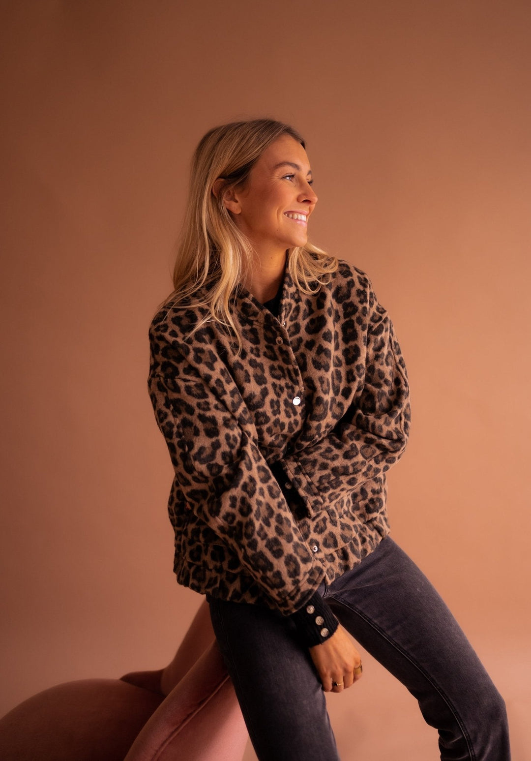 Luna | Jachetă cu imprimeu leopard