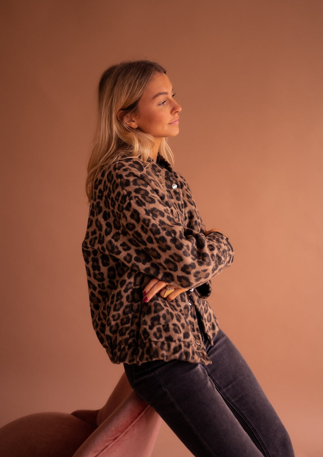 Luna | Jachetă cu imprimeu leopard