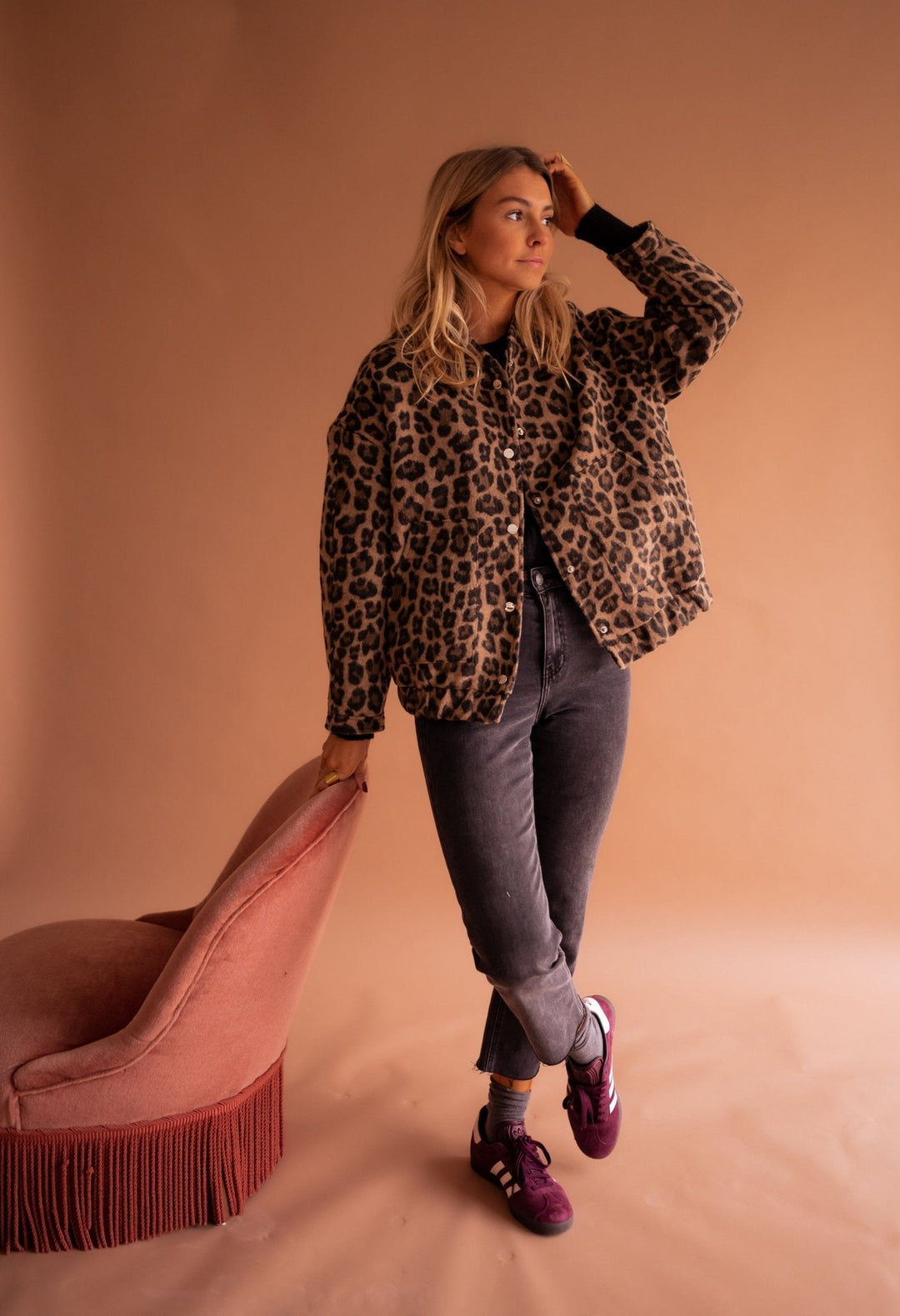 Luna | Jachetă cu imprimeu leopard
