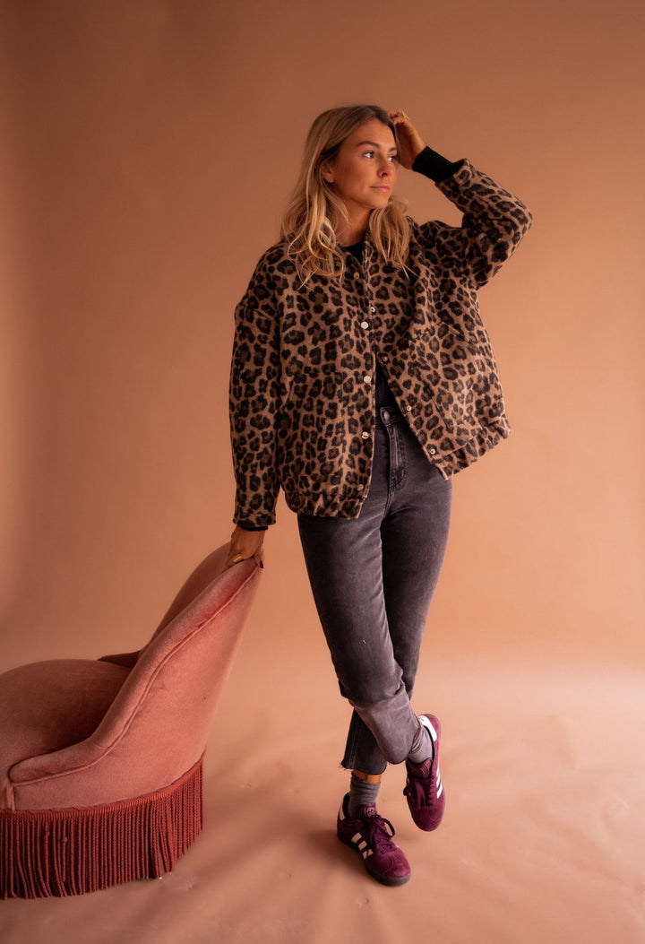 Luna | Jachetă cu imprimeu leopard