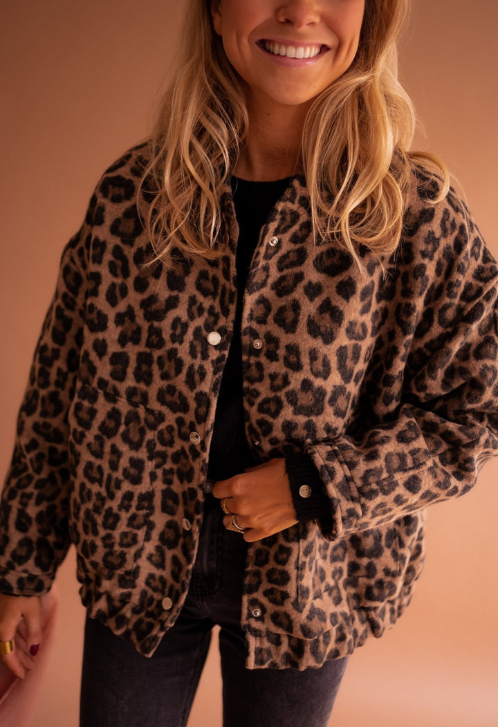 Luna | Jachetă cu imprimeu leopard