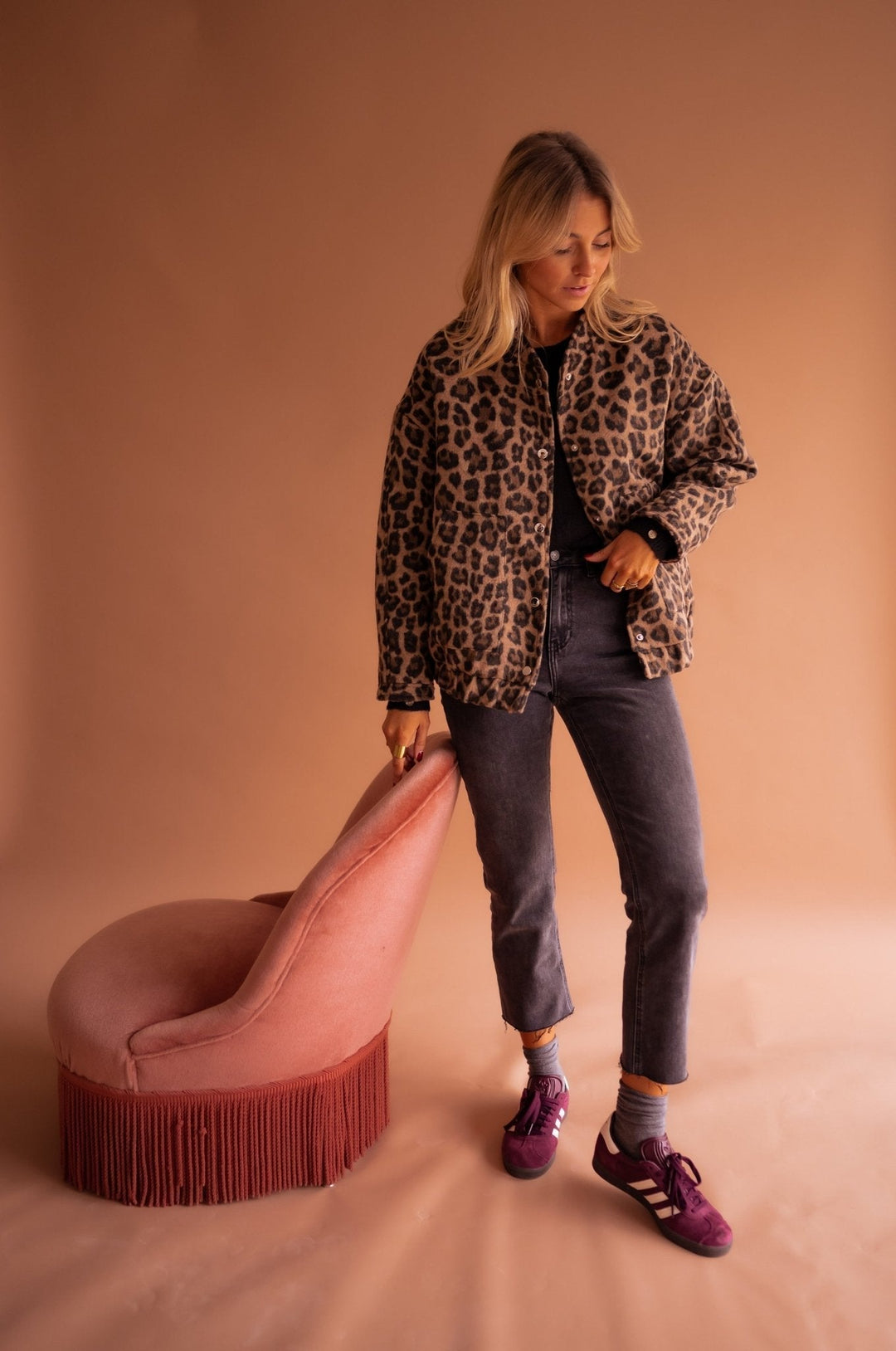 Luna | Jachetă cu imprimeu leopard