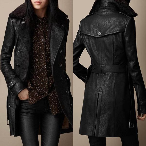 Lisa | Palton elegant din piele 3/4