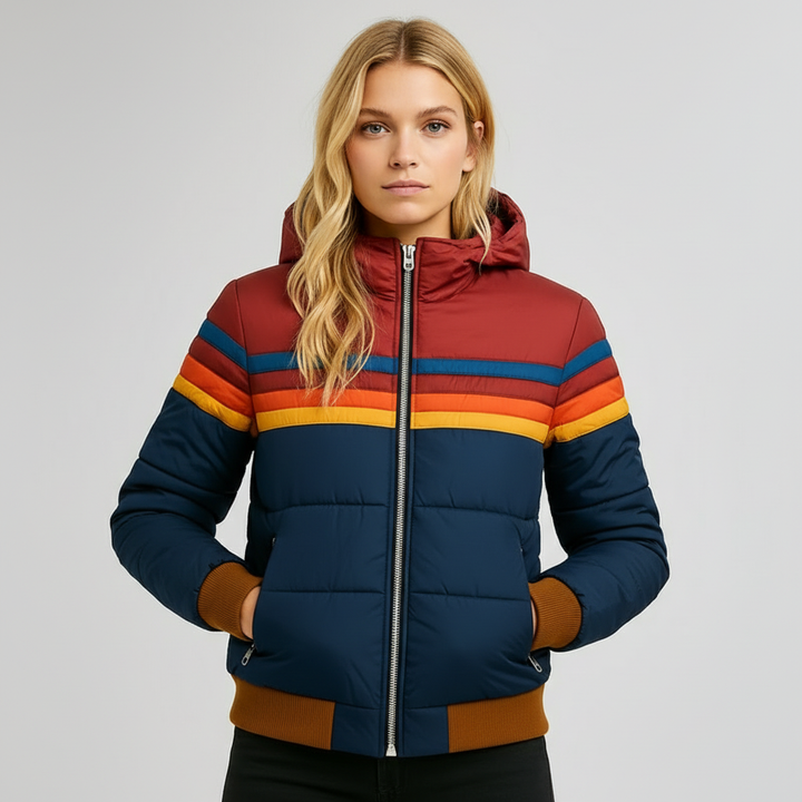 Larisa™ | Geacă de damă de toamnă cu dungi retro
