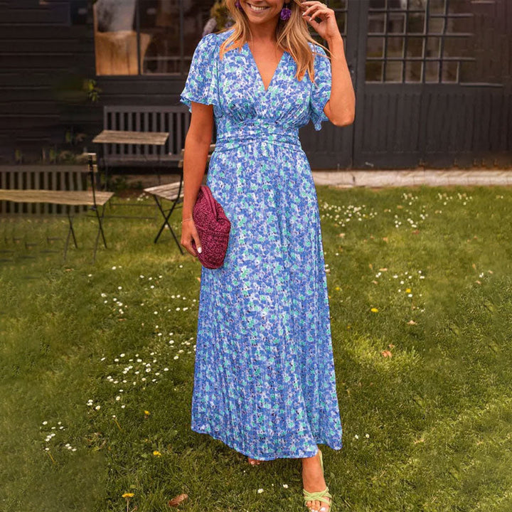 Seraphina™ | Rochie maxi cu flori și volane