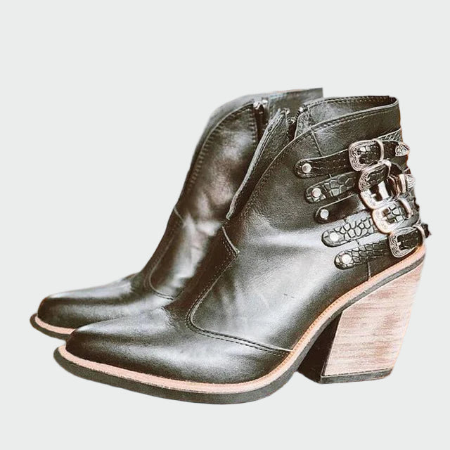Marika - Botine retro din piele